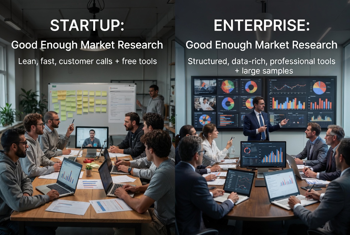 What ‘Good Enough’ Market Research Looks Like for Startups Versus Enterprises