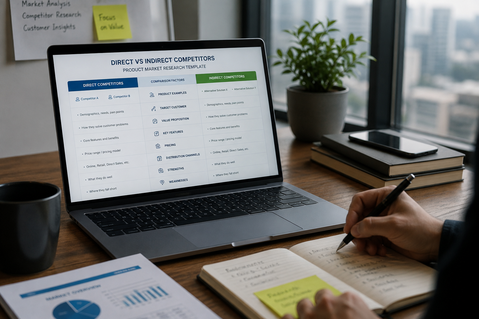 Direct Versus Indirect Competitors Product Market Research Template