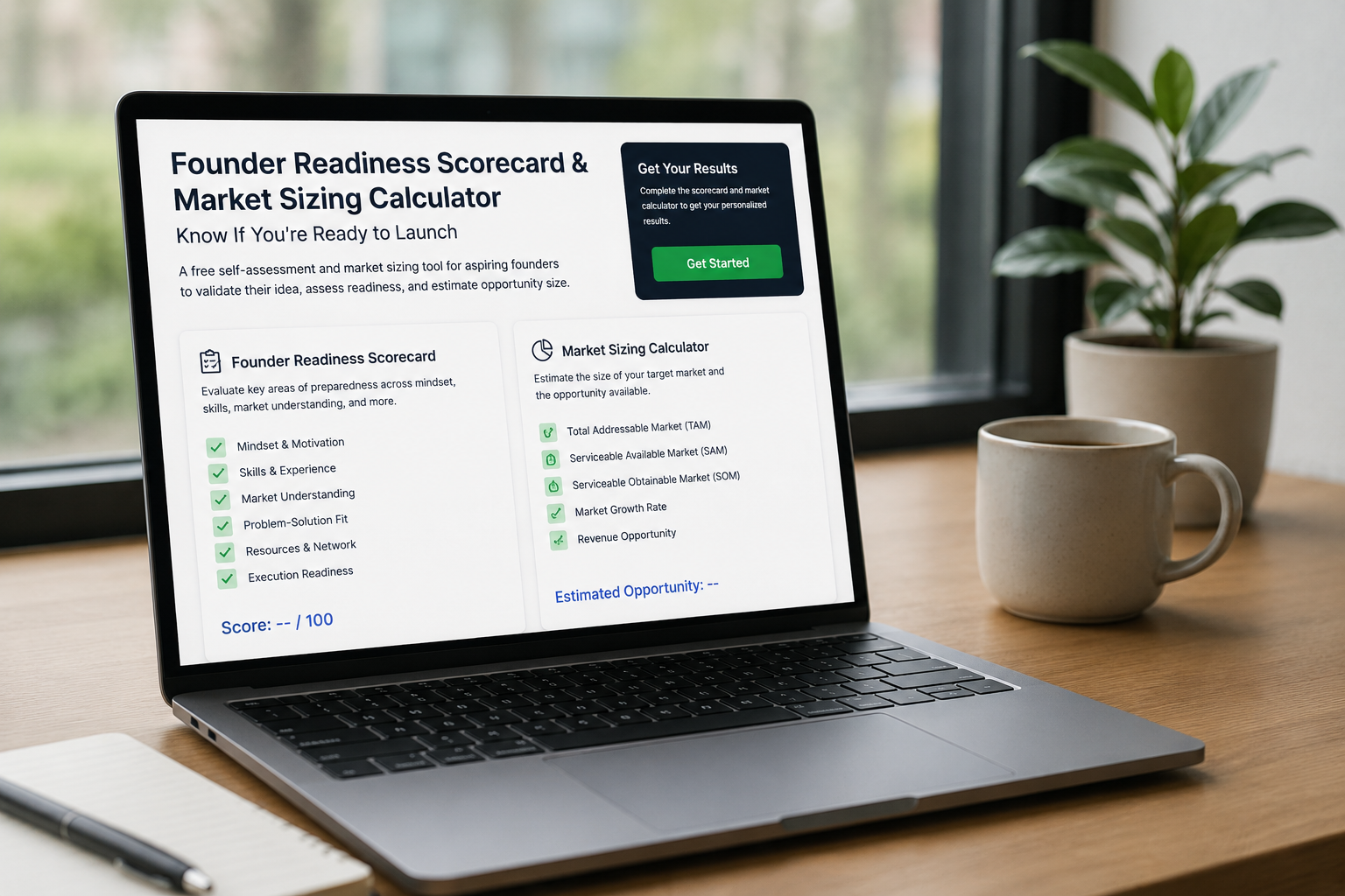 Free Founder Readiness Scorecard & Market Sizing Calculator: Know If You’re Ready to Launch